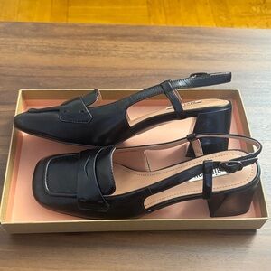 ✨ Bibi Lou Black Leather Slingback Heels – Classic Chic ✨